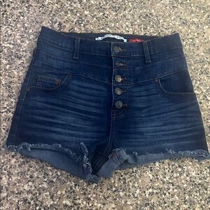 High-rise denim shorts